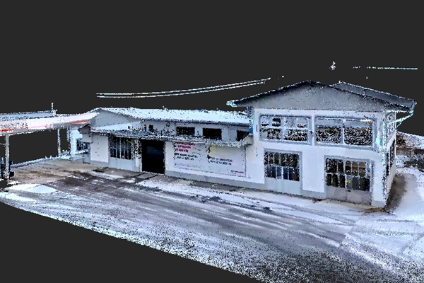 Tankstelle von oben | P2 Laserscanner | DTC Navigation | München